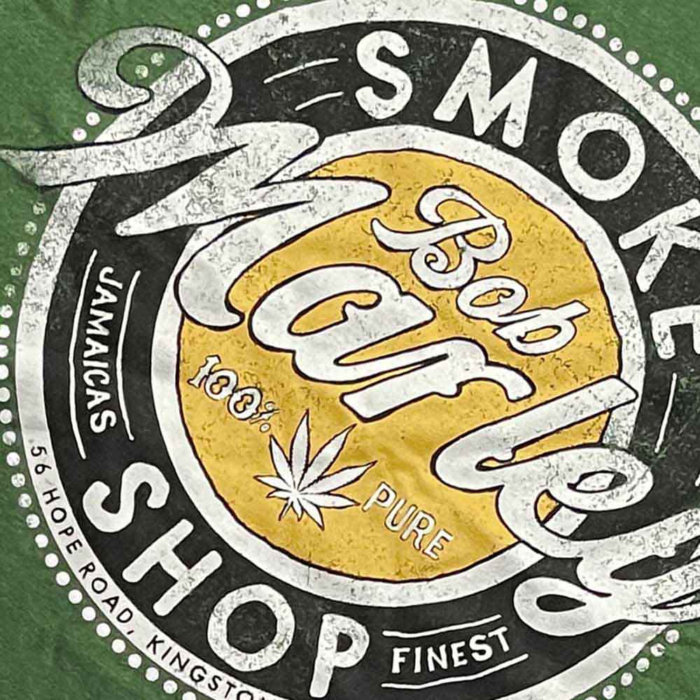 Bob Marley Unisex T-Shirt: Smoke Shop (Green)