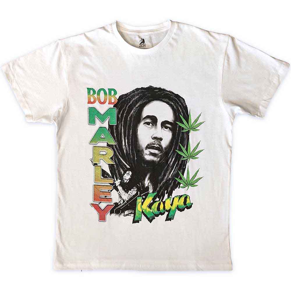 Bob Marley Unisex T-Shirt: Kaya Illustration (White)