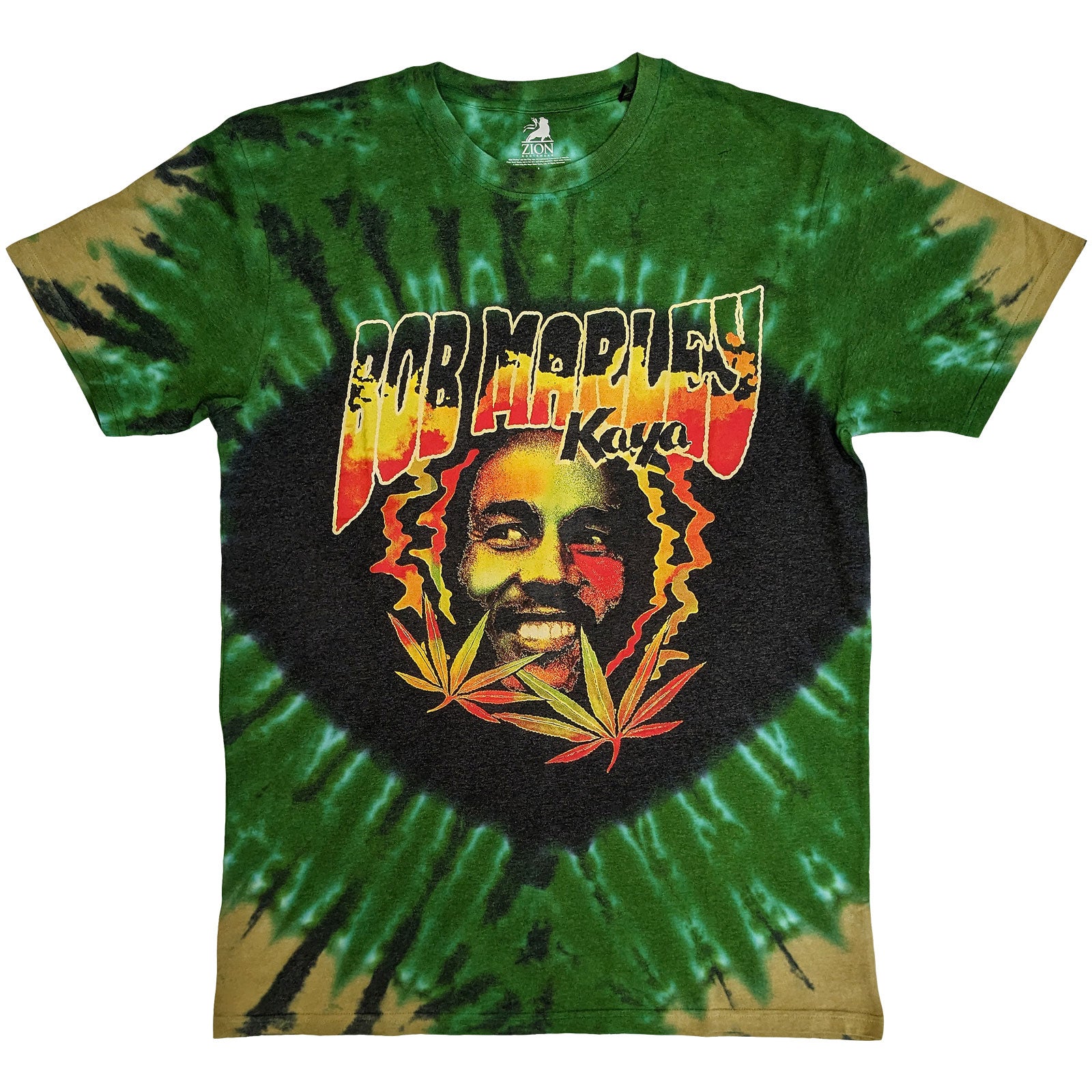 Bob Marley Unisex T-Shirt: Kaya Smoke (Green) (Wash Collection)