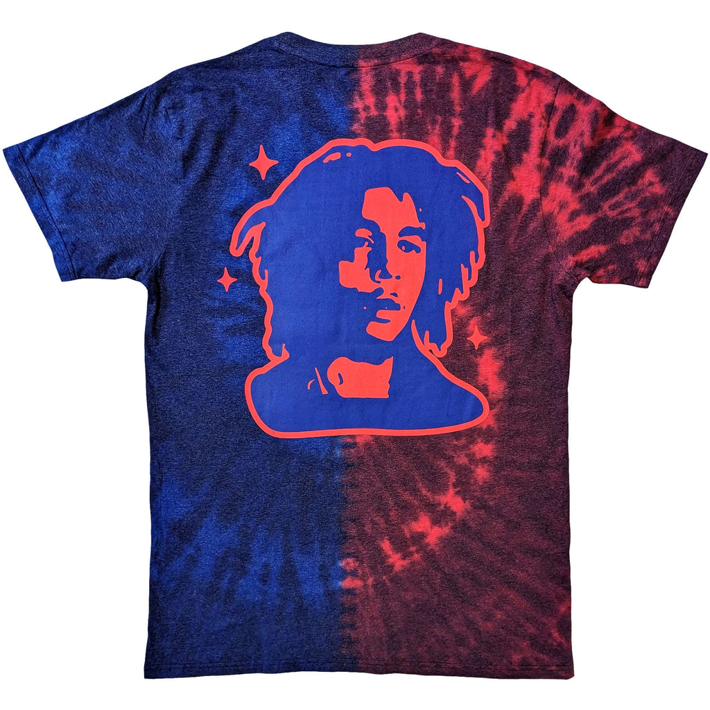 Bob Marley Unisex T-Shirt: Trippy Text (Red & Blue) (Back Print & Wash Collection)