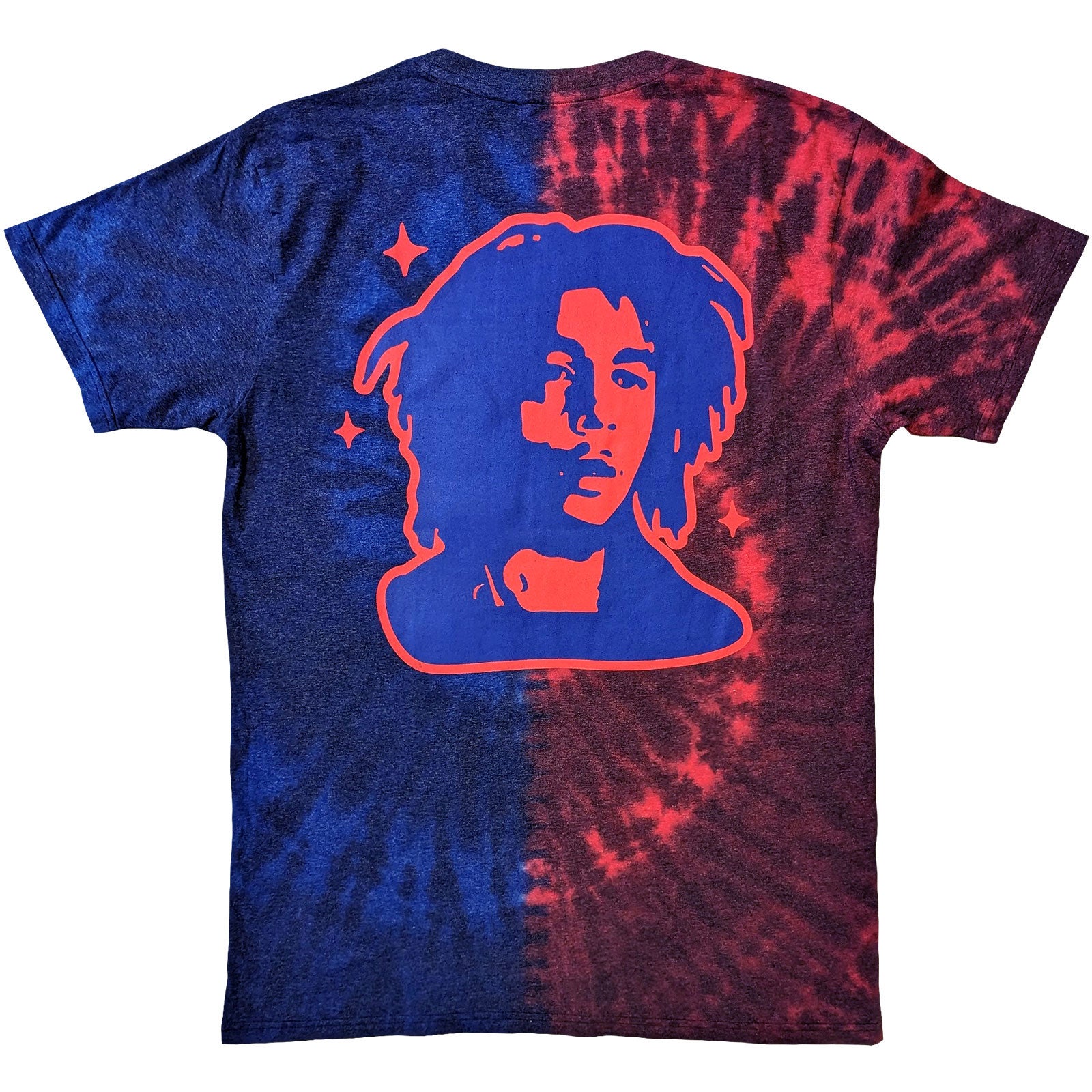 Bob Marley Unisex T-Shirt: Trippy Text (Red & Blue) (Back Print & Wash Collection)