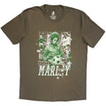 Bob Marley Unisex T-Shirt: Football Collage (Brown)