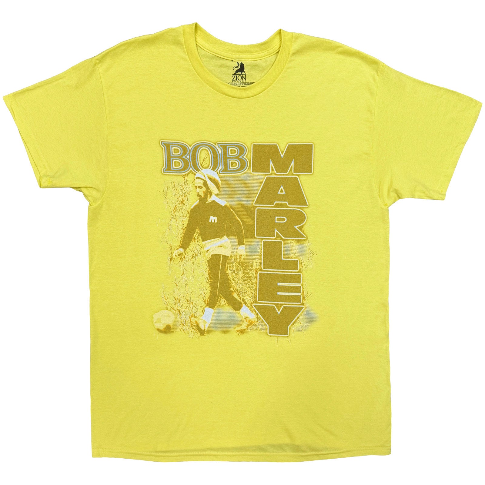 Bob Marley Unisex T-Shirt: Football (Yellow)