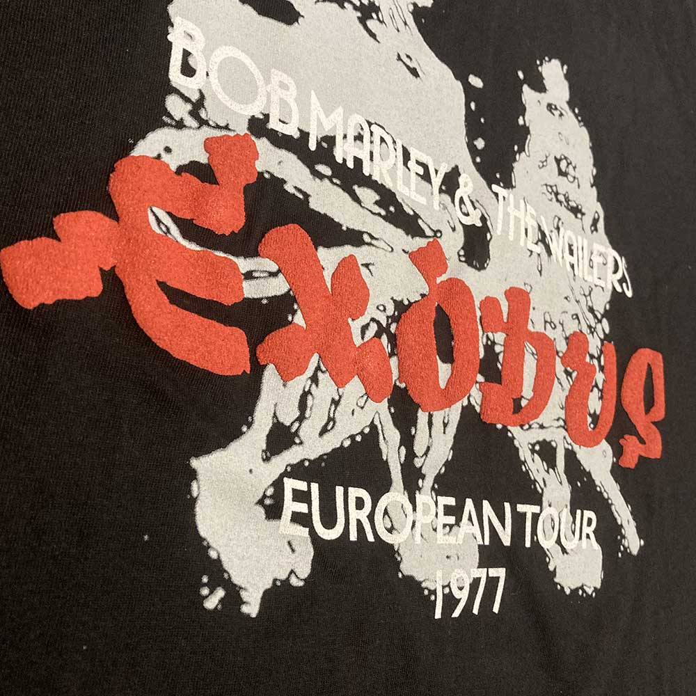 Bob Marley Unisex T-Shirt: Exodus European Tour '77 (Black) (Hi-Build)