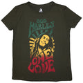 Bob Marley Ladies T-Shirt: One Love Gradient (Green)