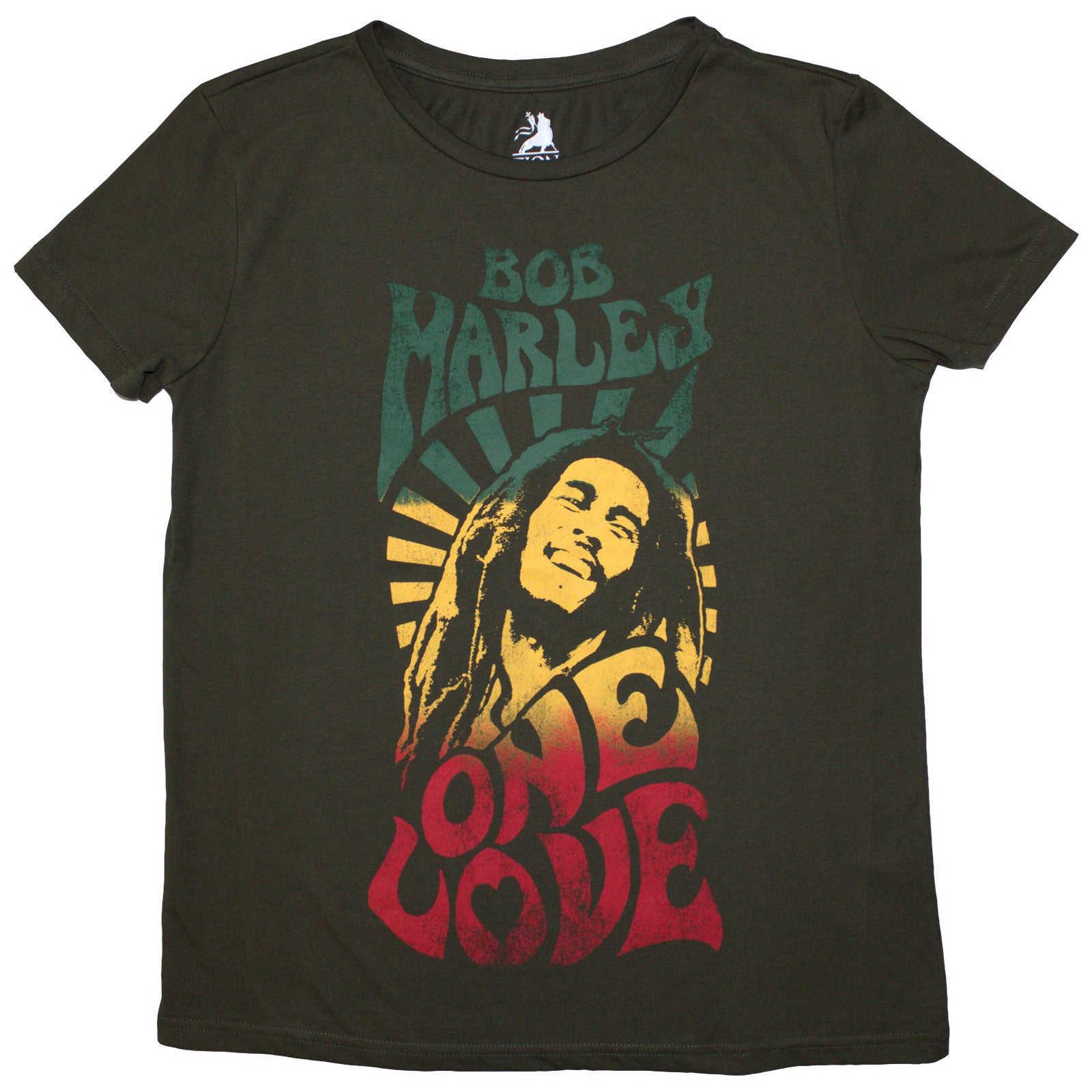 Bob Marley Ladies T-Shirt: One Love Gradient (Green)
