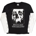 Bring Me The Horizon Unisex 2 In 1 Layered Long Sleeve T-Shirt: Oversized Skull (Black & White) (Sleeve Print)