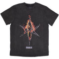 Bring Me The Horizon Unisex T-Shirt: Flame Hex & Text Logo (Grey Wash) (Wash Collection)
