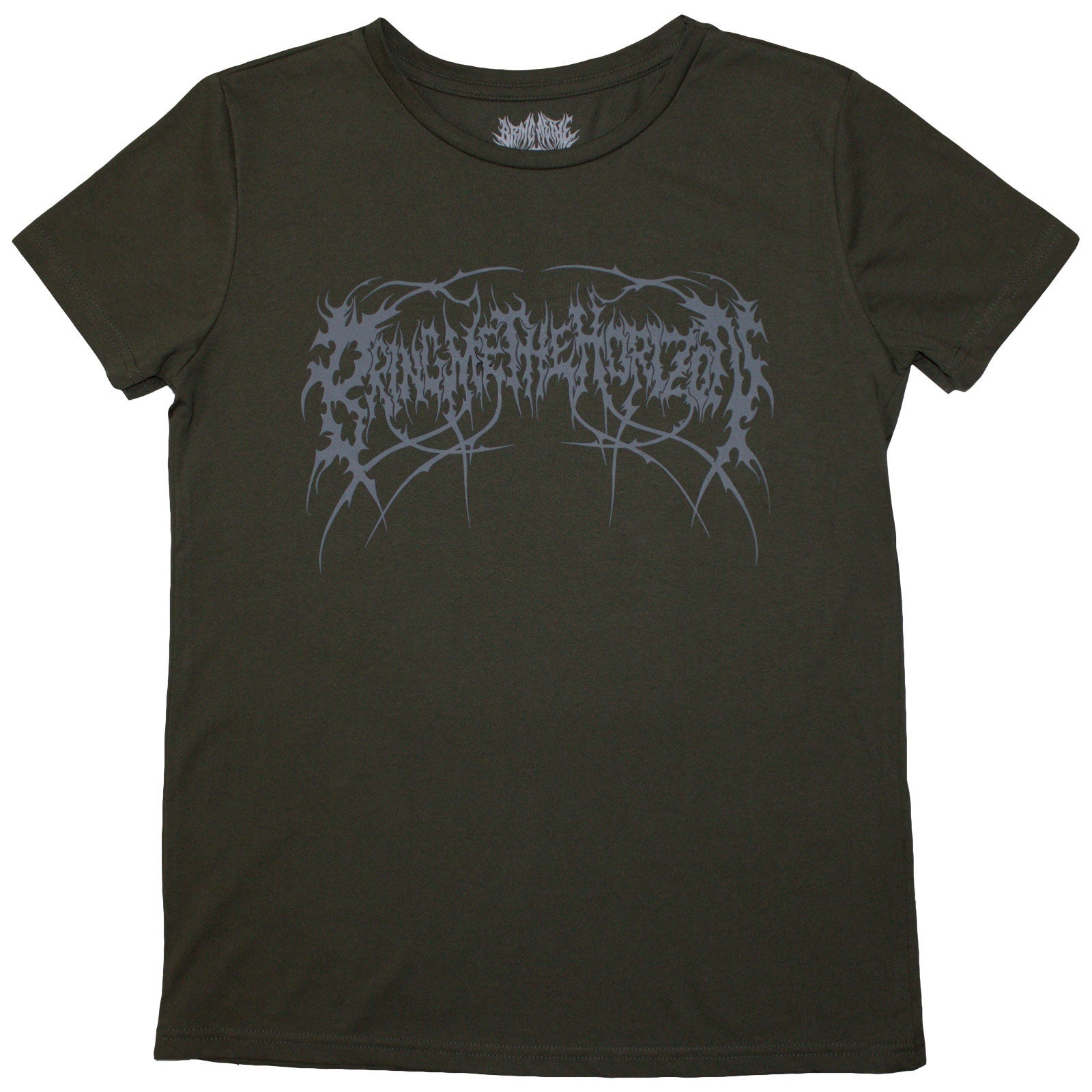 Bring Me The Horizon Ladies T-Shirt: Metal Logo Genxsis (Green) (Back Print)