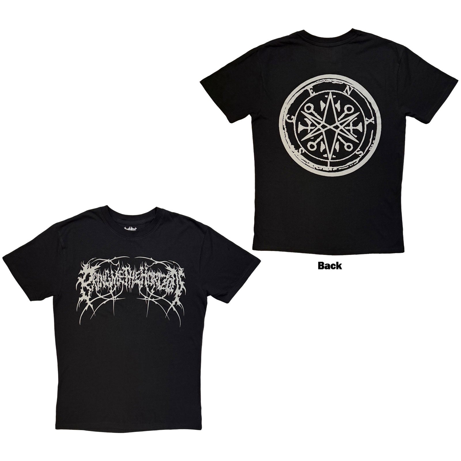 Bring Me The Horizon Unisex T-Shirt: Metal Logo Genxsis (Black) (Back Print)