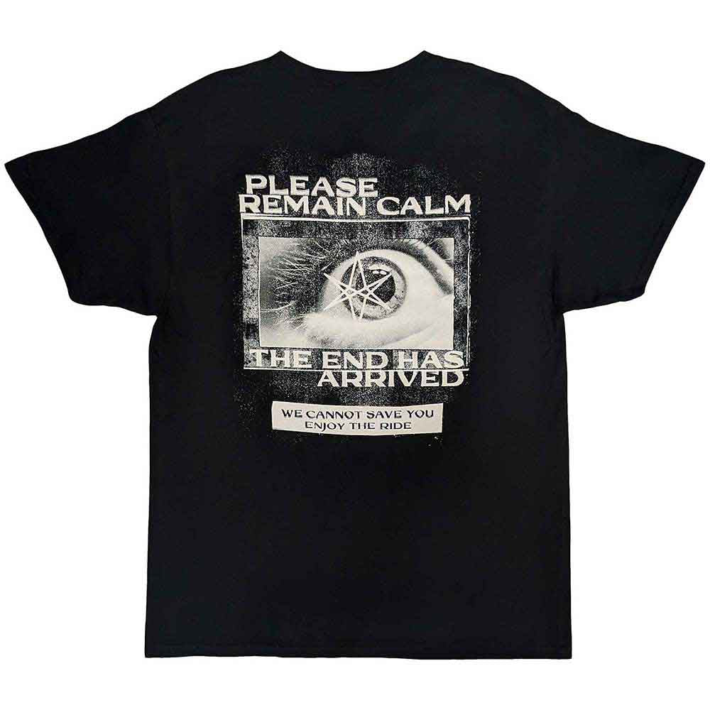 Bring Me The Horizon Unisex T-Shirt: Remain Calm (Black) (Back Print)