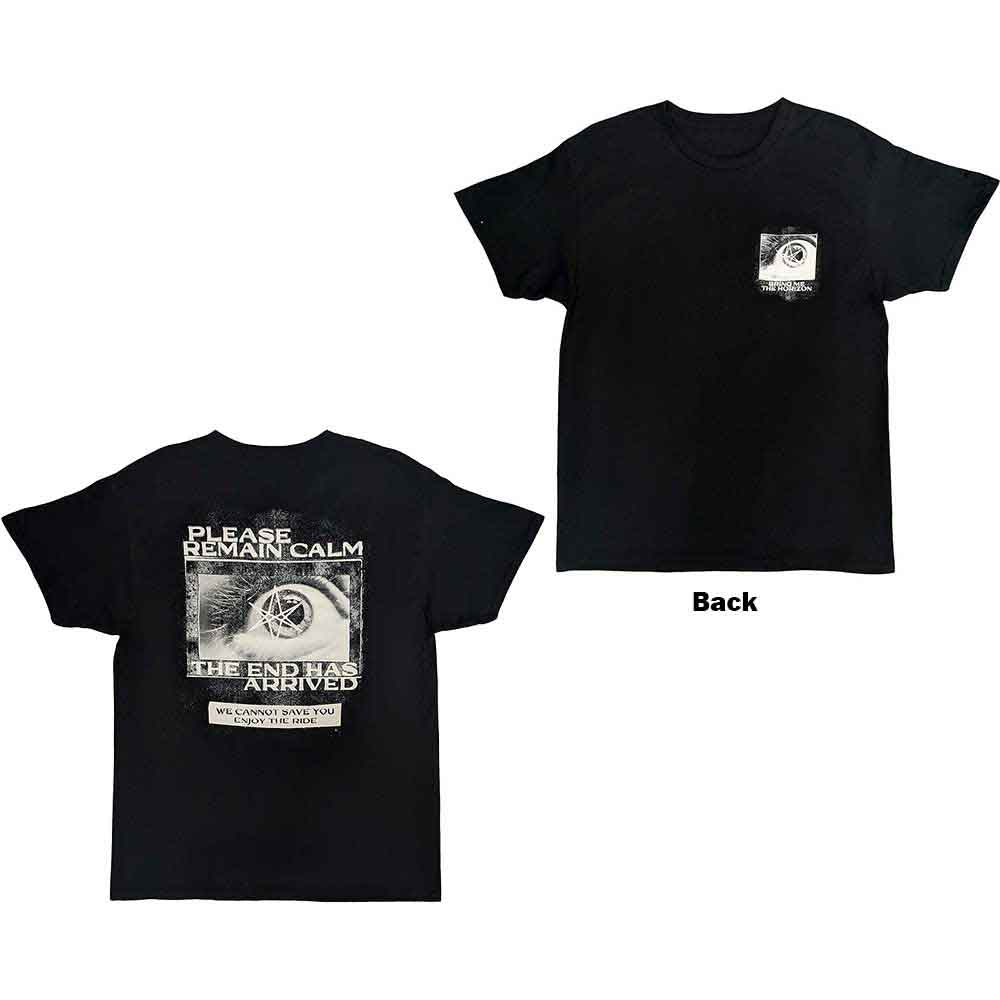 Bring Me The Horizon Unisex T-Shirt: Remain Calm (Black) (Back Print)