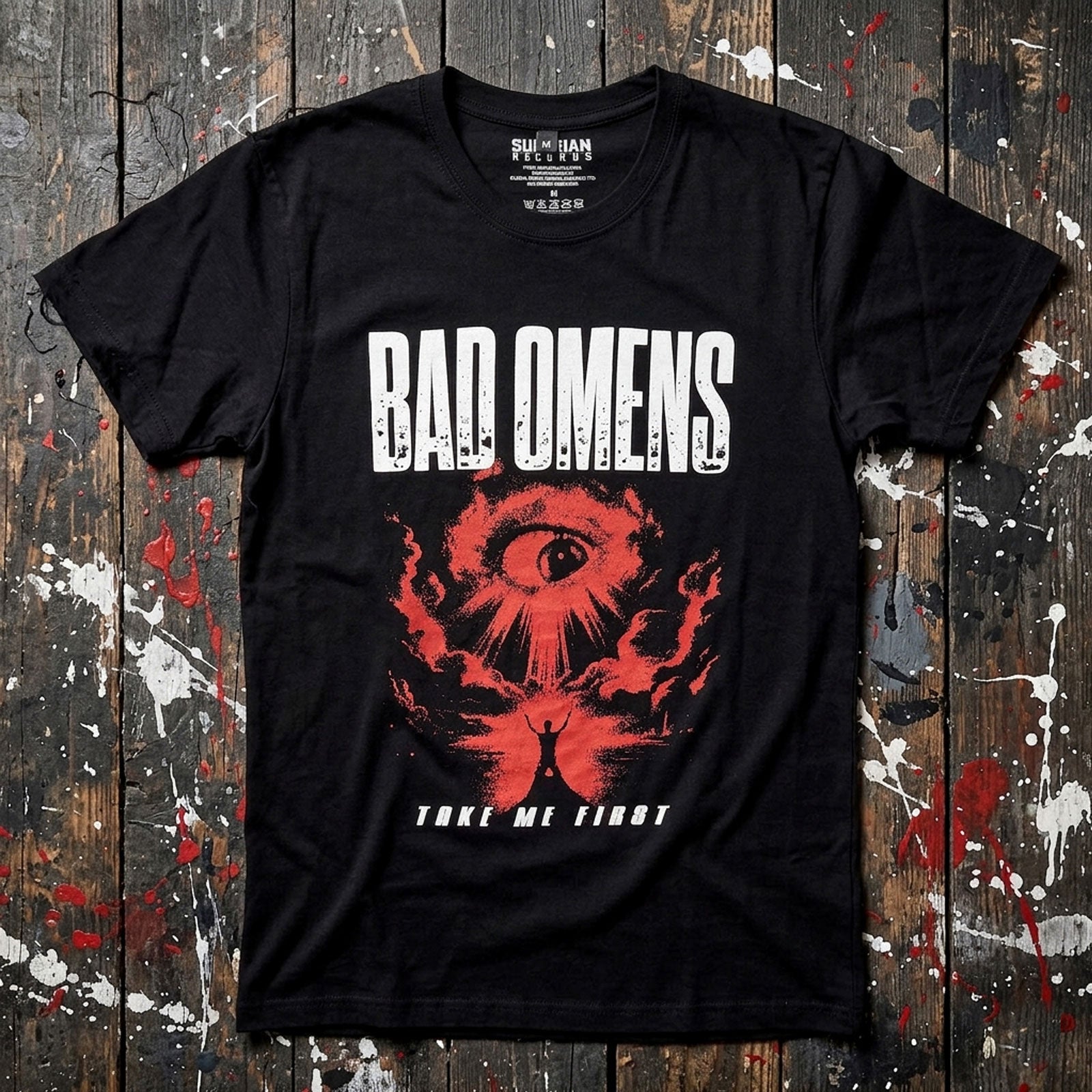 Bad Omens Unisex Premium Carbon T-Shirt: Red Eye (Black)