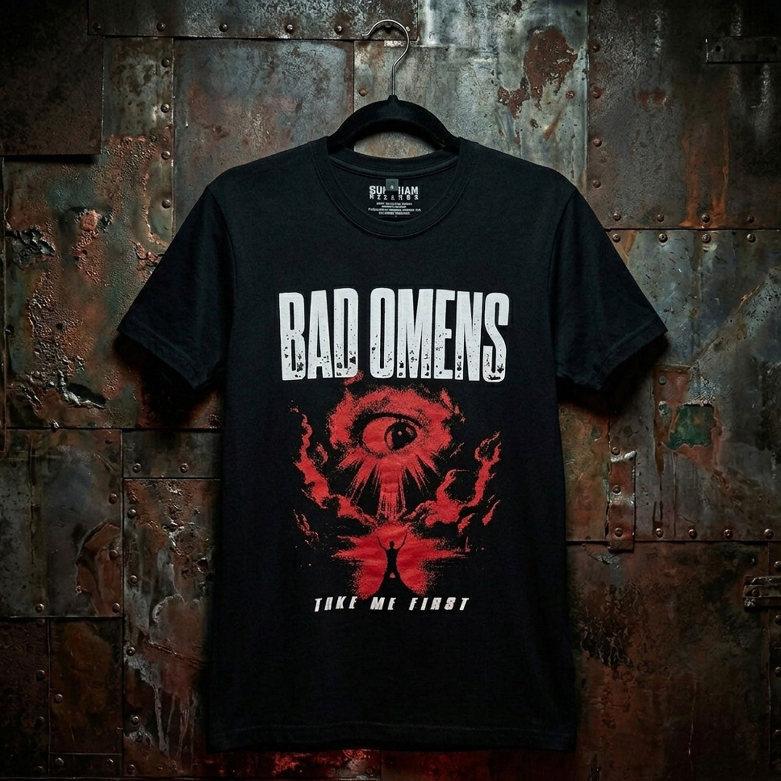 Bad Omens Unisex Premium Carbon T-Shirt: Red Eye (Black)