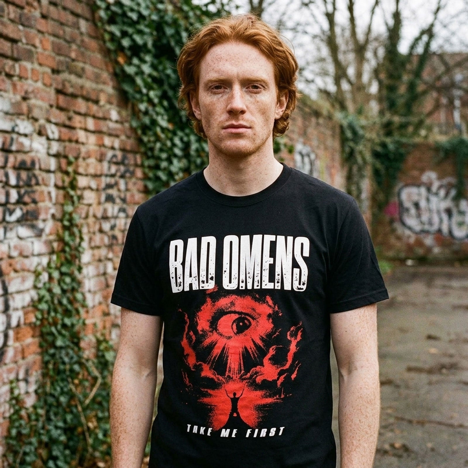 Bad Omens Unisex Premium Carbon T-Shirt: Red Eye (Black)