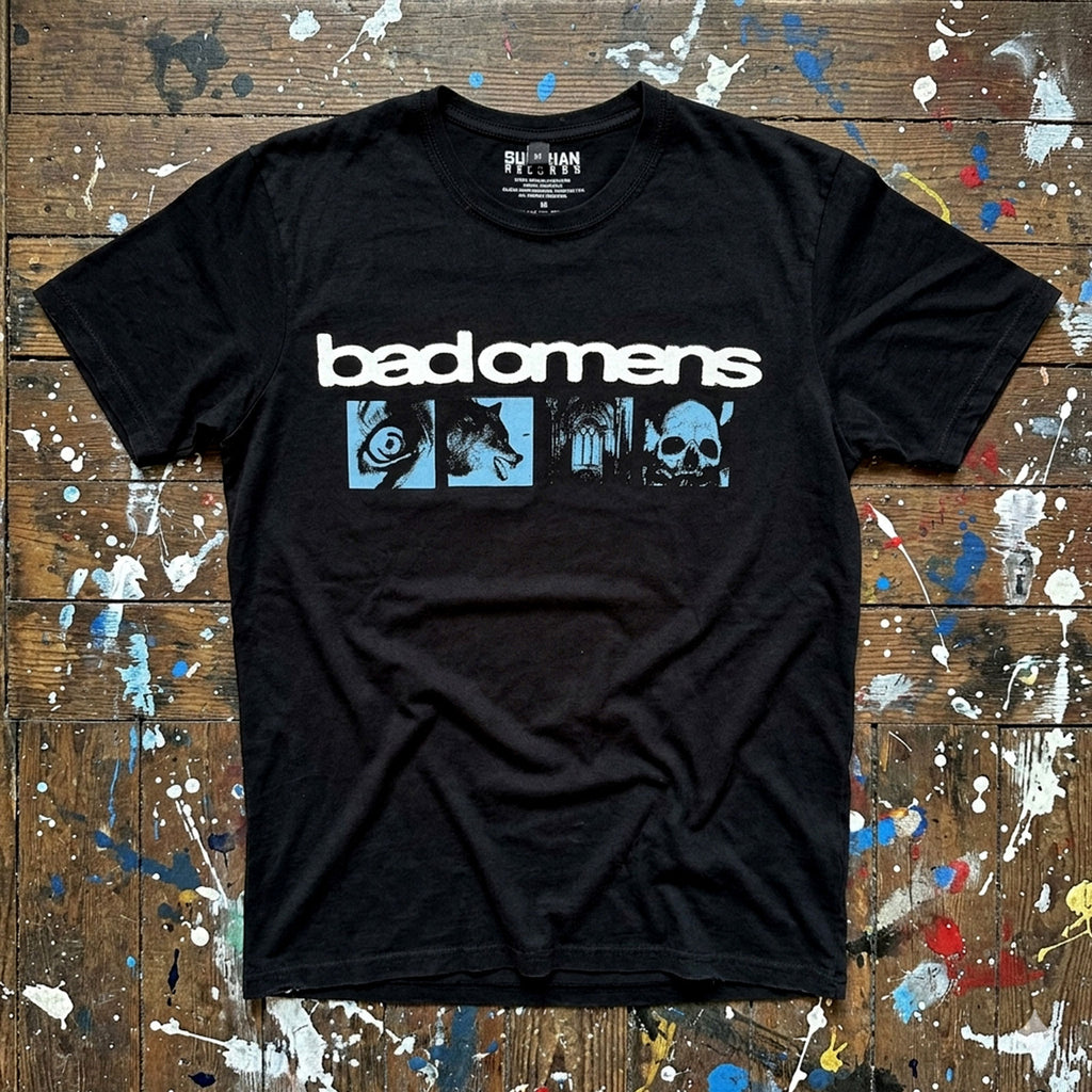 Bad Omens Unisex Premium Carbon T-Shirt: Specter Collage (Black) (Back Print)