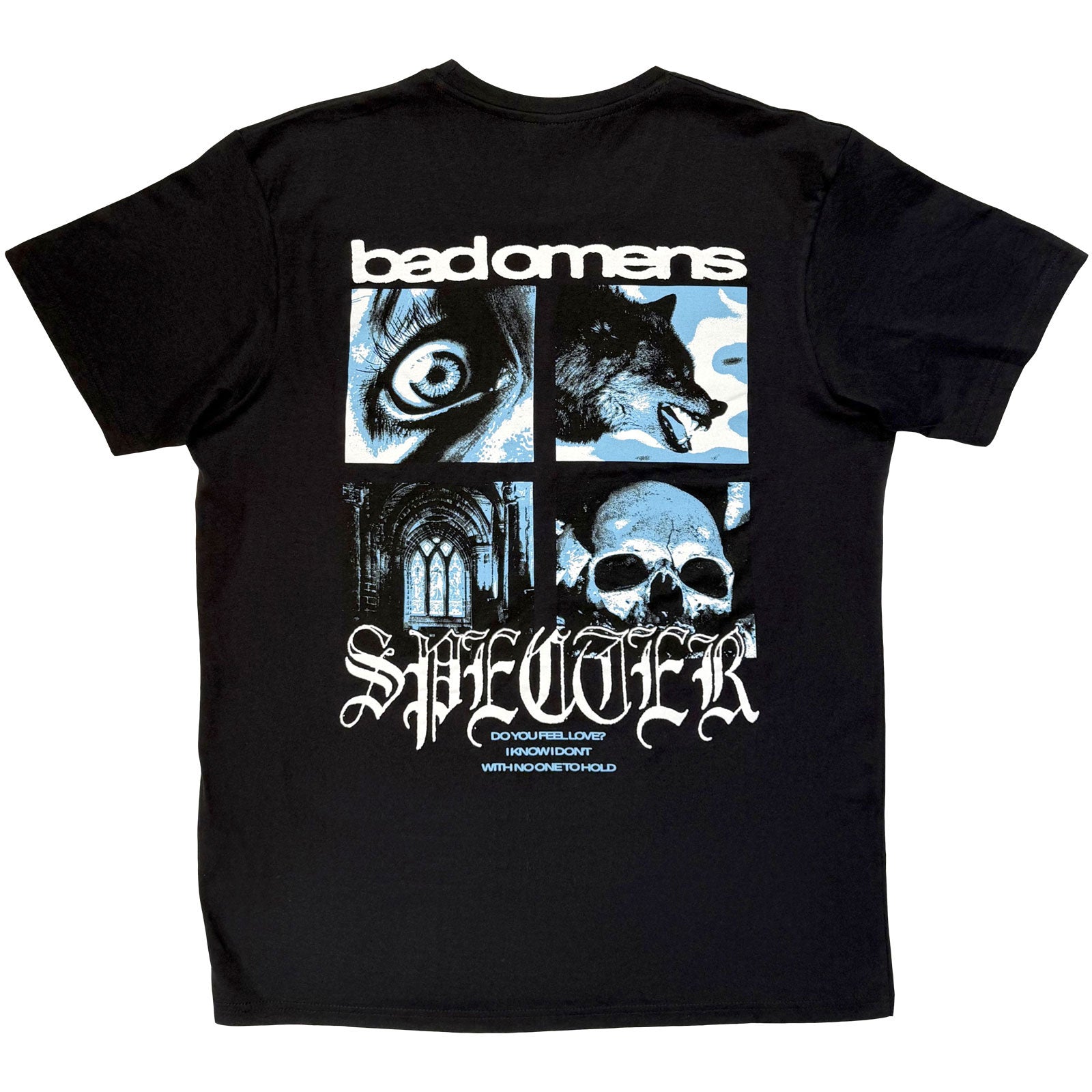 Bad Omens Unisex Premium Carbon T-Shirt: Specter Collage (Black) (Back Print)