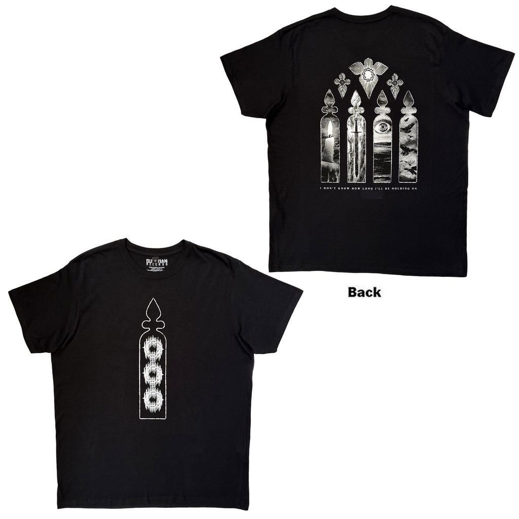 Bad Omens Unisex Premium Carbon T-Shirt: Stained Glass (Black) (Back Print)