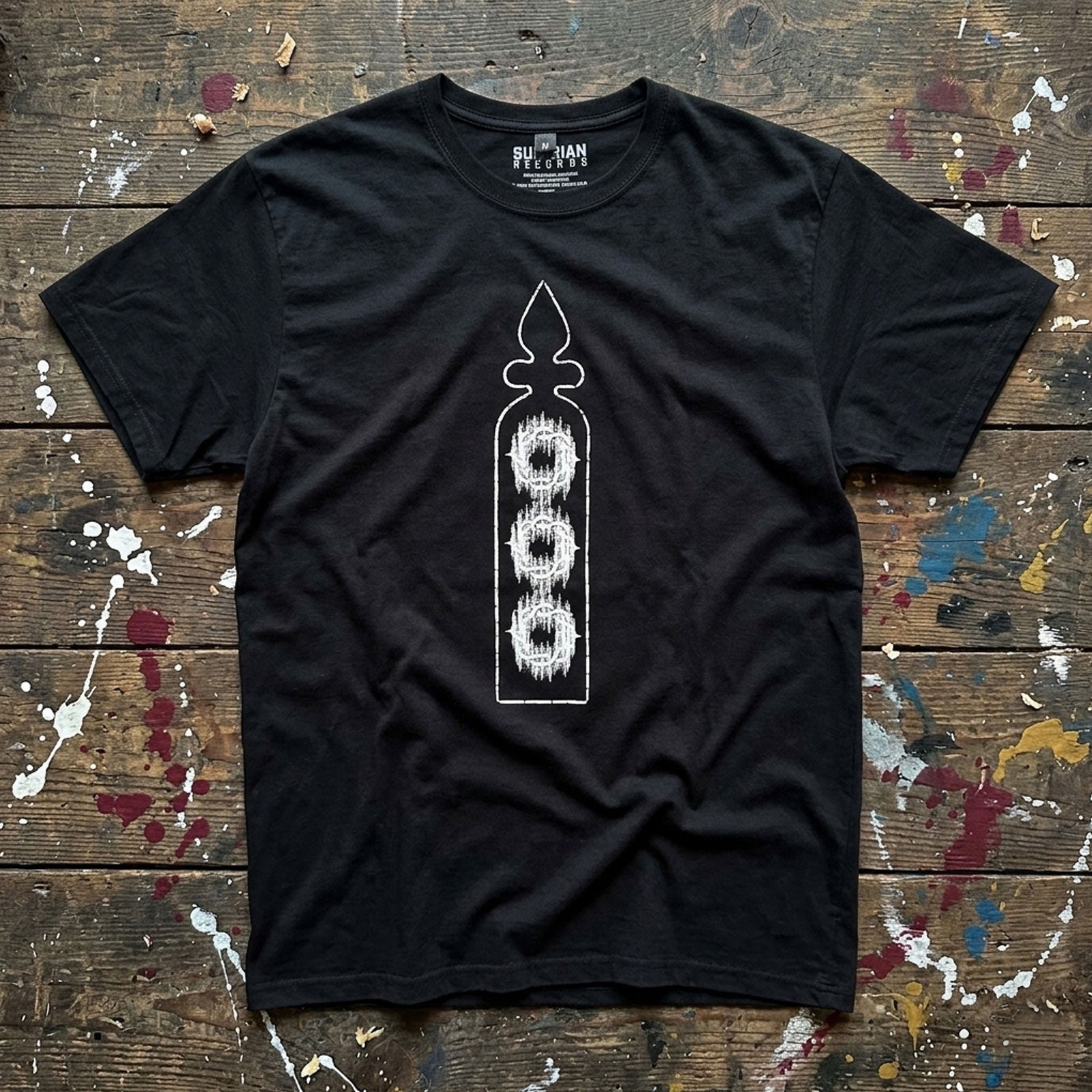 Bad Omens Unisex Premium Carbon T-Shirt: Stained Glass (Black) (Back Print)