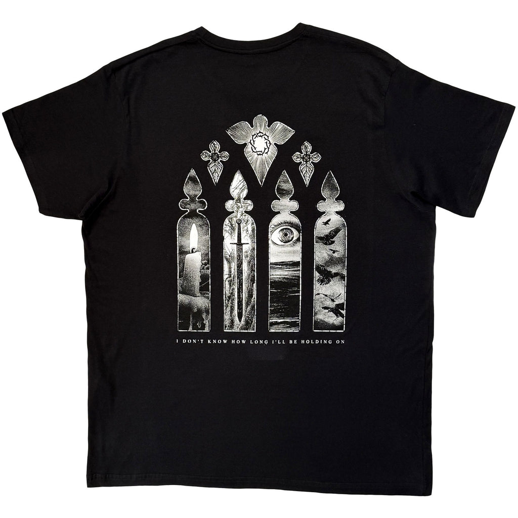 Bad Omens Unisex Premium Carbon T-Shirt: Stained Glass (Black) (Back Print)