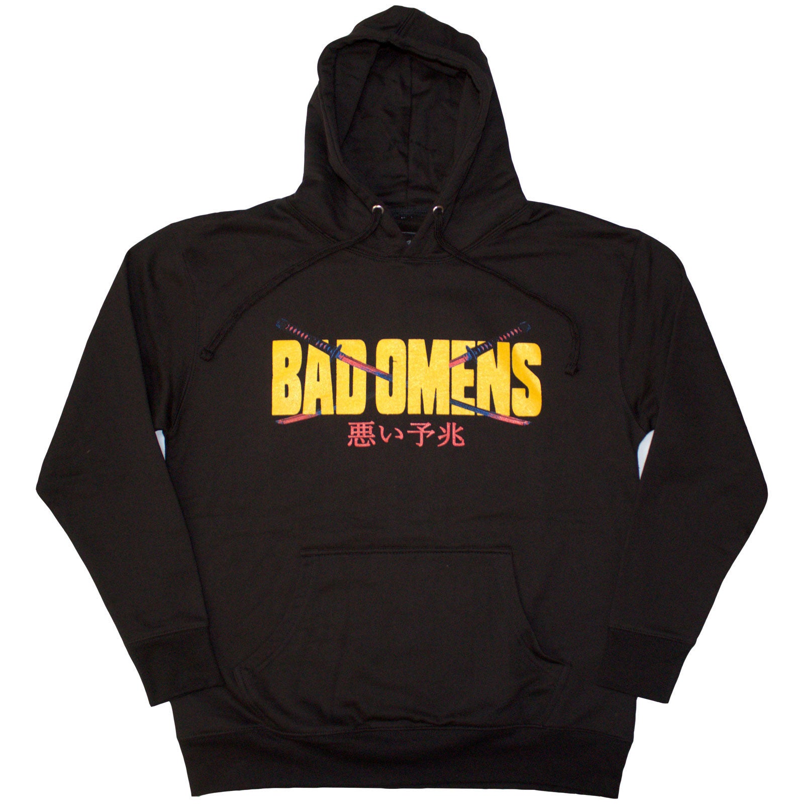 Bad Omens Unisex Pullover Hoodie: Samurai Woman (Black) (Back Print)
