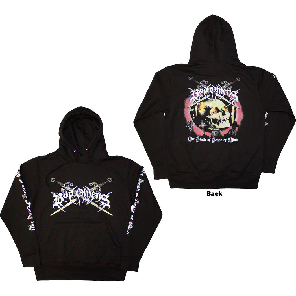 Bad Omens Unisex Pullover Hoodie: Skull and Candles (Black) (Back Print)