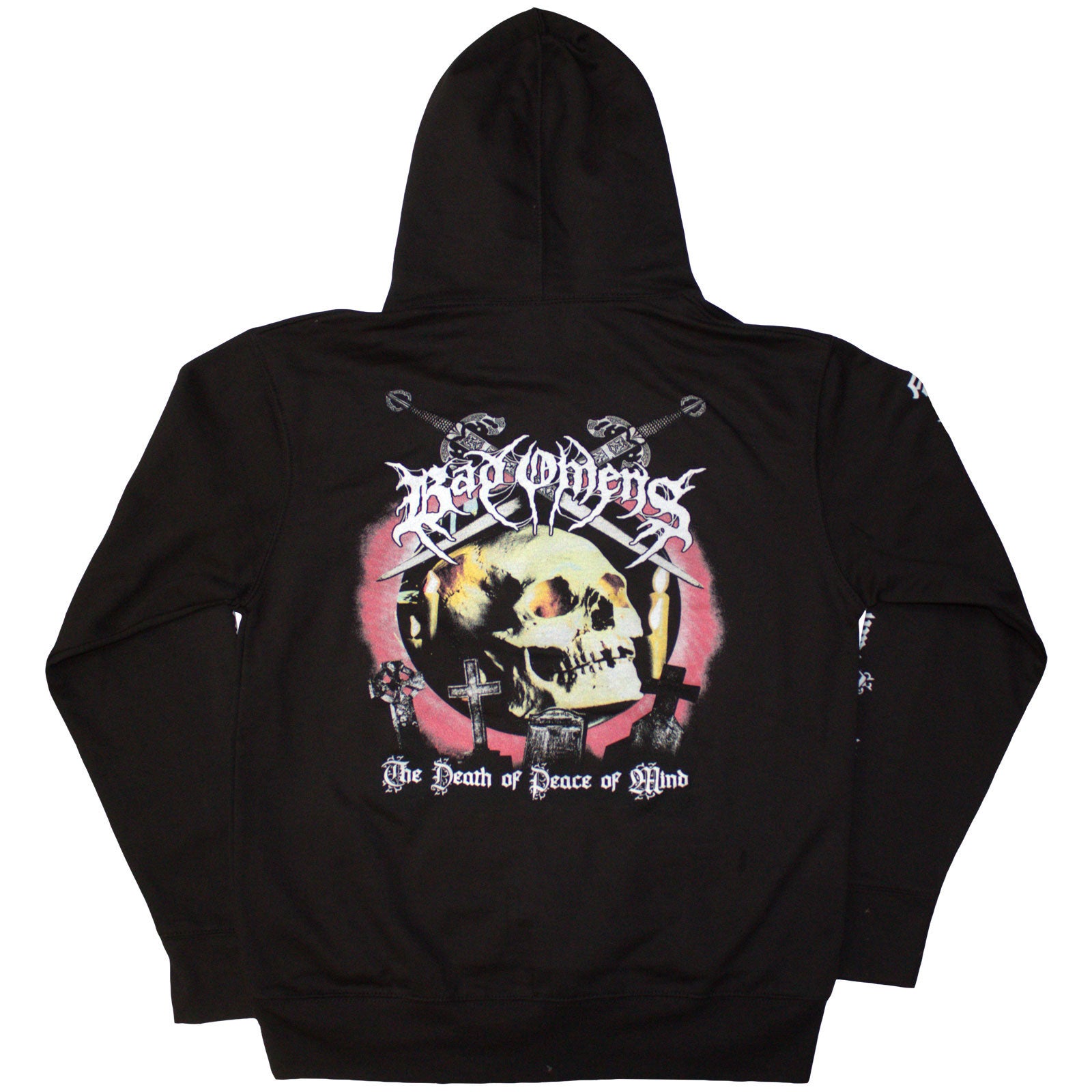 Bad Omens Unisex Pullover Hoodie: Skull and Candles (Black) (Back Print)