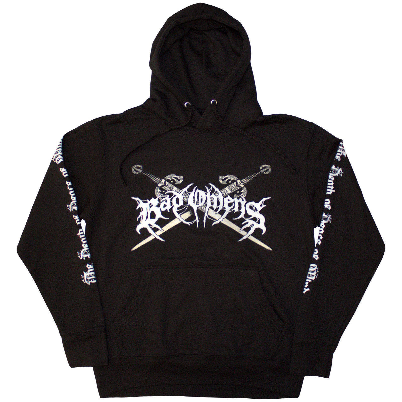 Bad Omens Unisex Pullover Hoodie: Skull and Candles (Black) (Back Print)