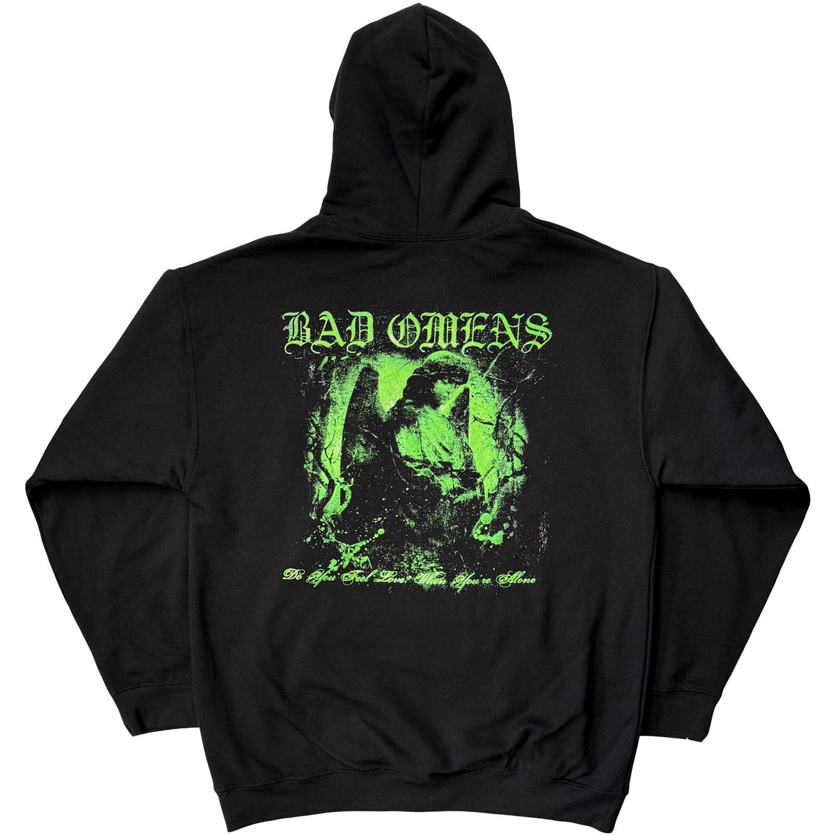 Bad Omens Unisex Pullover Hoodie: Green Angel (Black)(Back Print)