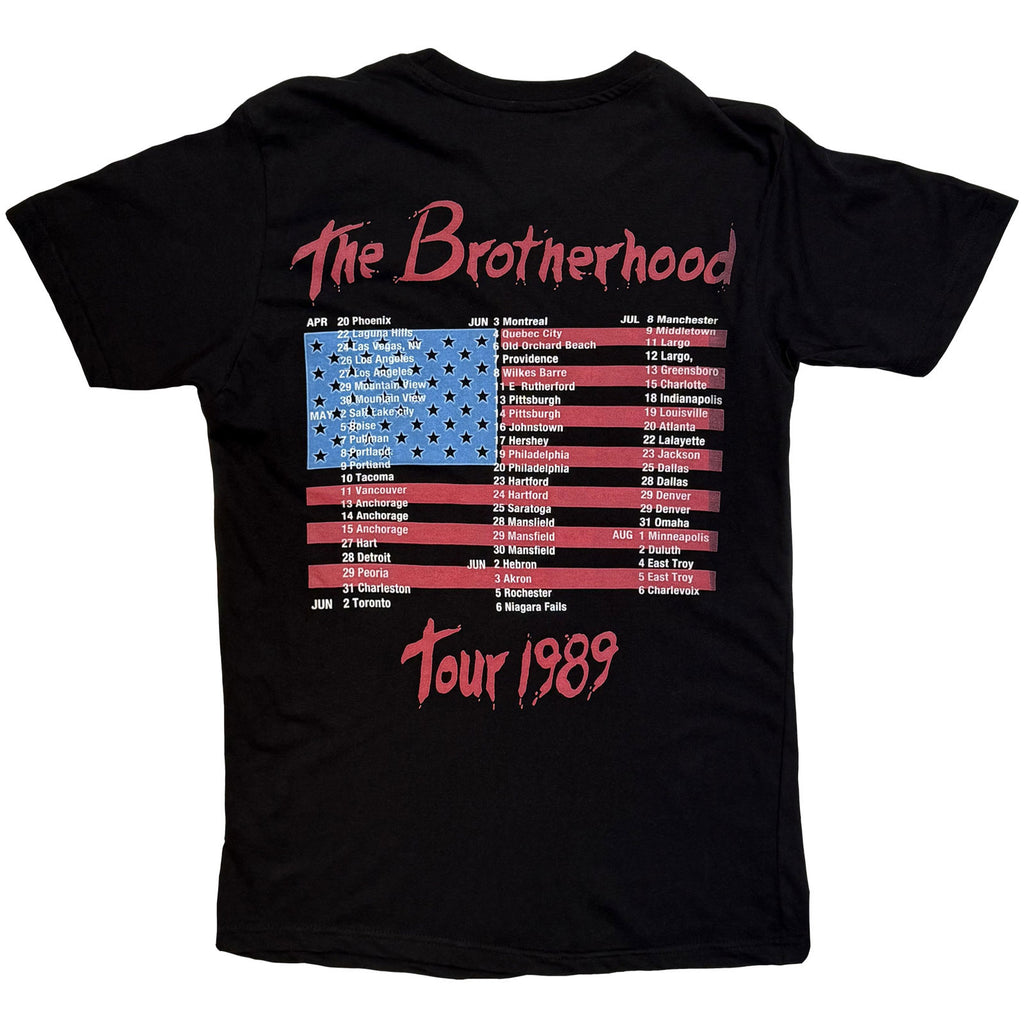 Bon Jovi Unisex T-Shirt: The Brotherhood (Black) (Back Print)