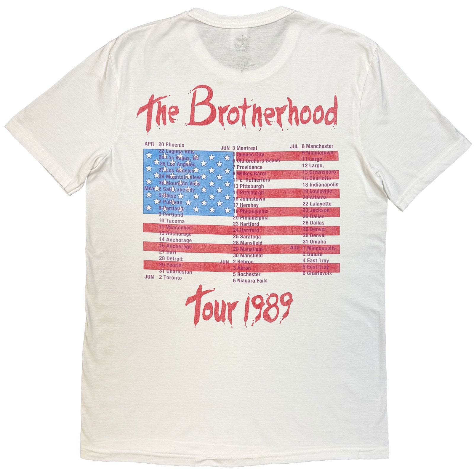Bon Jovi Unisex T-Shirt: The Brotherhood (White) (Back Print)