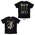 Bon Jovi Unisex T-Shirt: Tour '87 Road Sign (Black) (Back Print)