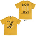 Bon Jovi Unisex T-Shirt: Tour '87 Road Sign (Yellow) (Back Print)