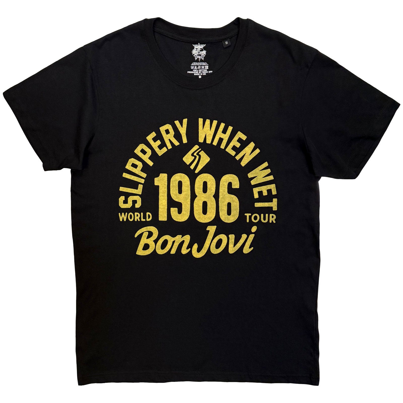 Bon Jovi Unisex T-Shirt: 1986 World Tour (Black)