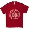 Bon Jovi Unisex T-Shirt: 1986 World Tour (Red)