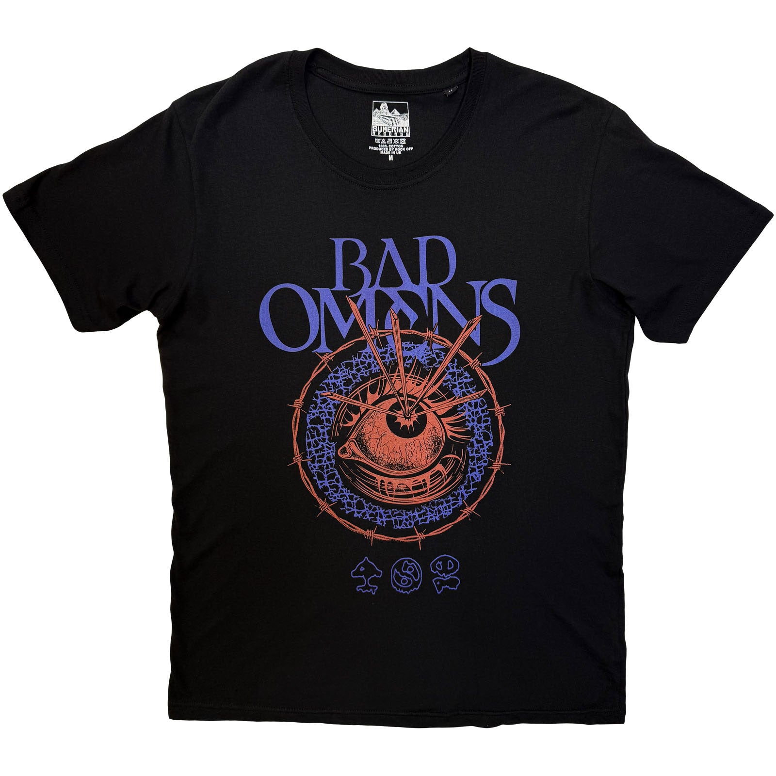 Bad Omens Unisex T-Shirt: Eye (Black) (Back Print)