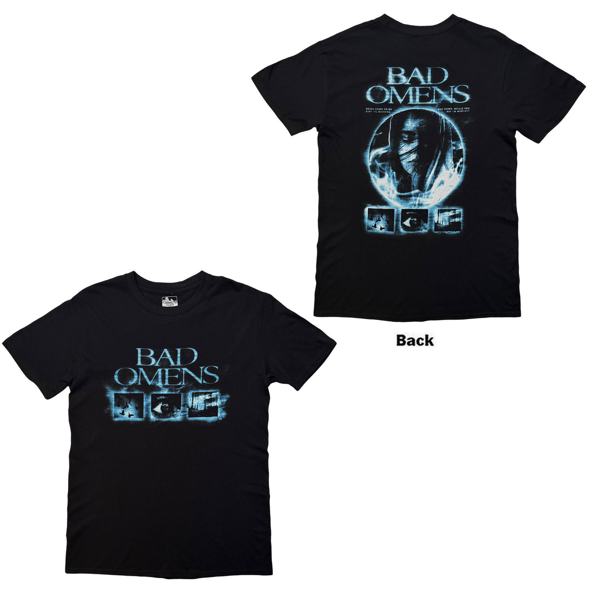 Bad Omens Unisex T-Shirt: Glowing Orb (Black) (Back Print)
