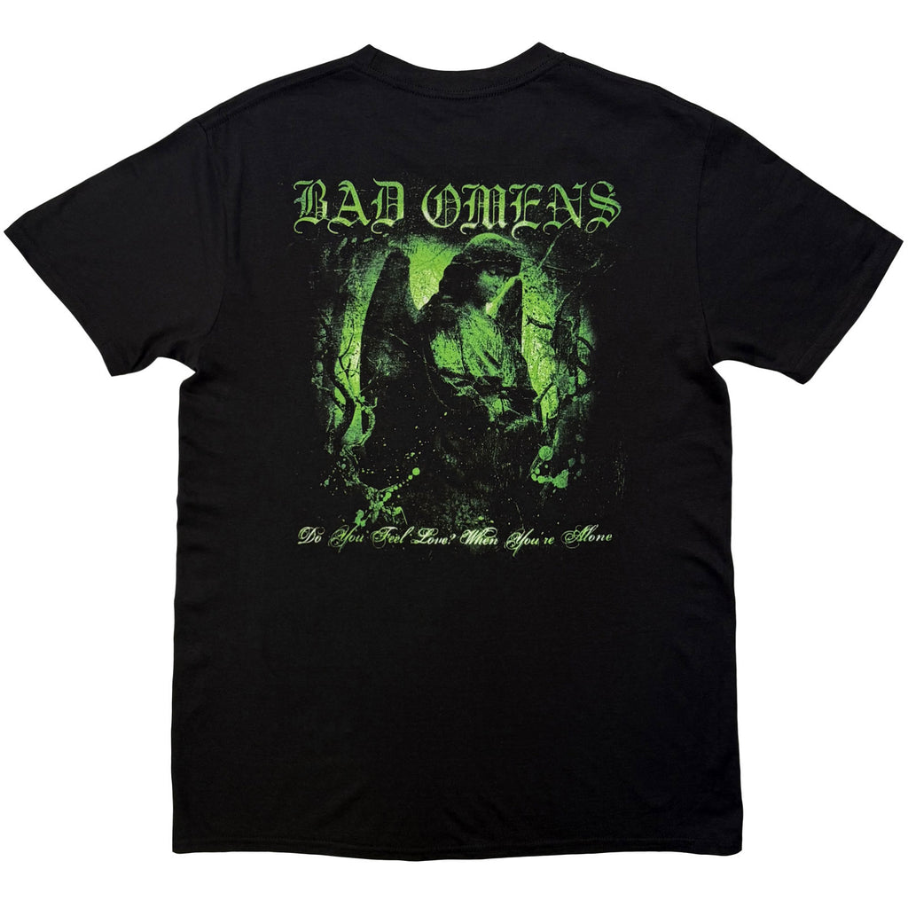 Bad Omens Unisex T-Shirt: Green Angel (Black) (Back Print)