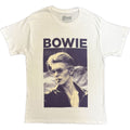 David Bowie Unisex T-Shirt: Smoking (White)