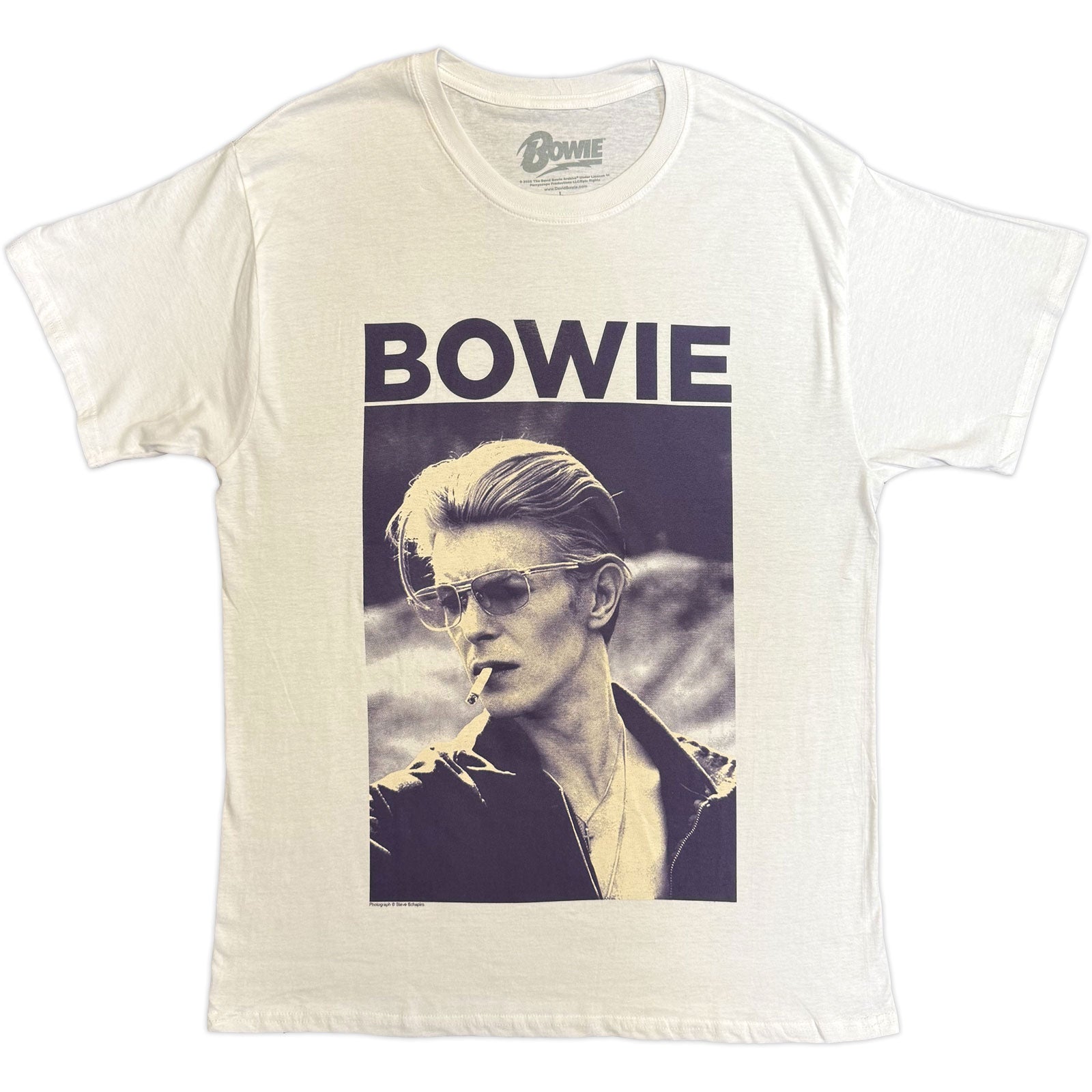David Bowie Unisex T-Shirt: Smoking (White)
