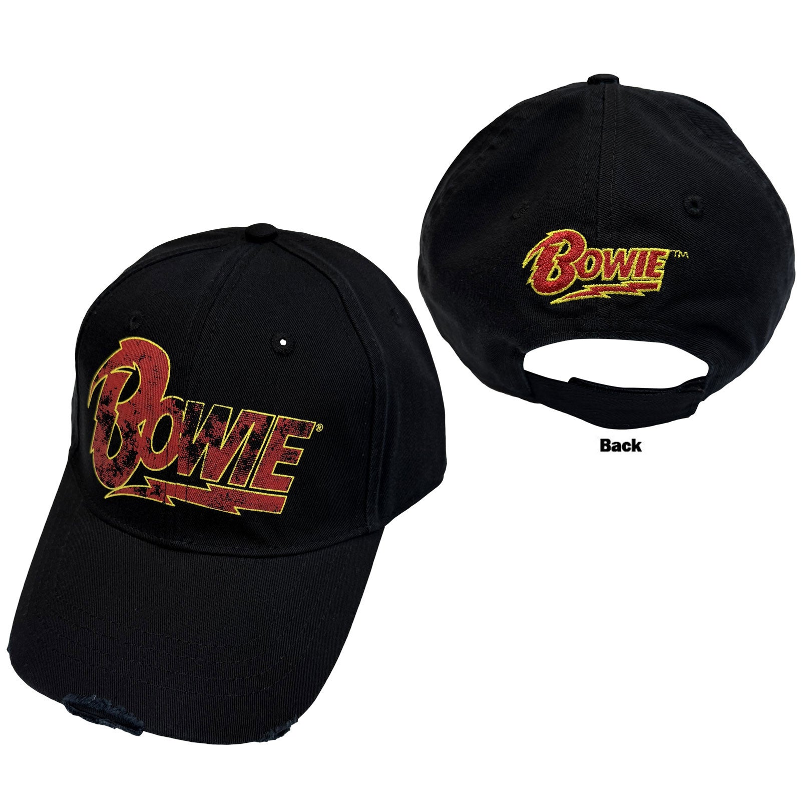 David Bowie Unisex Baseball Cap: Flash Logo (Black)