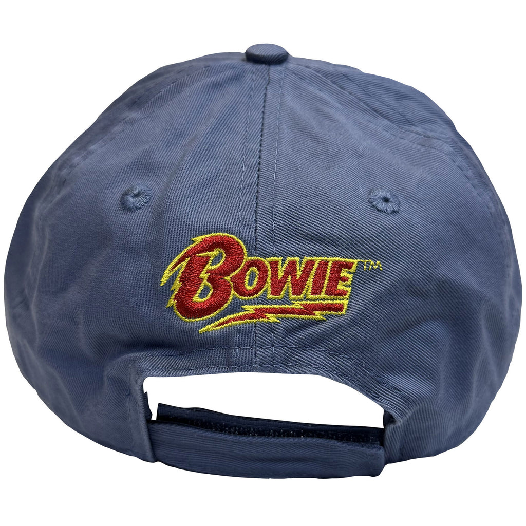 David Bowie Unisex Baseball Cap: Flash Logo (Denim Blue)