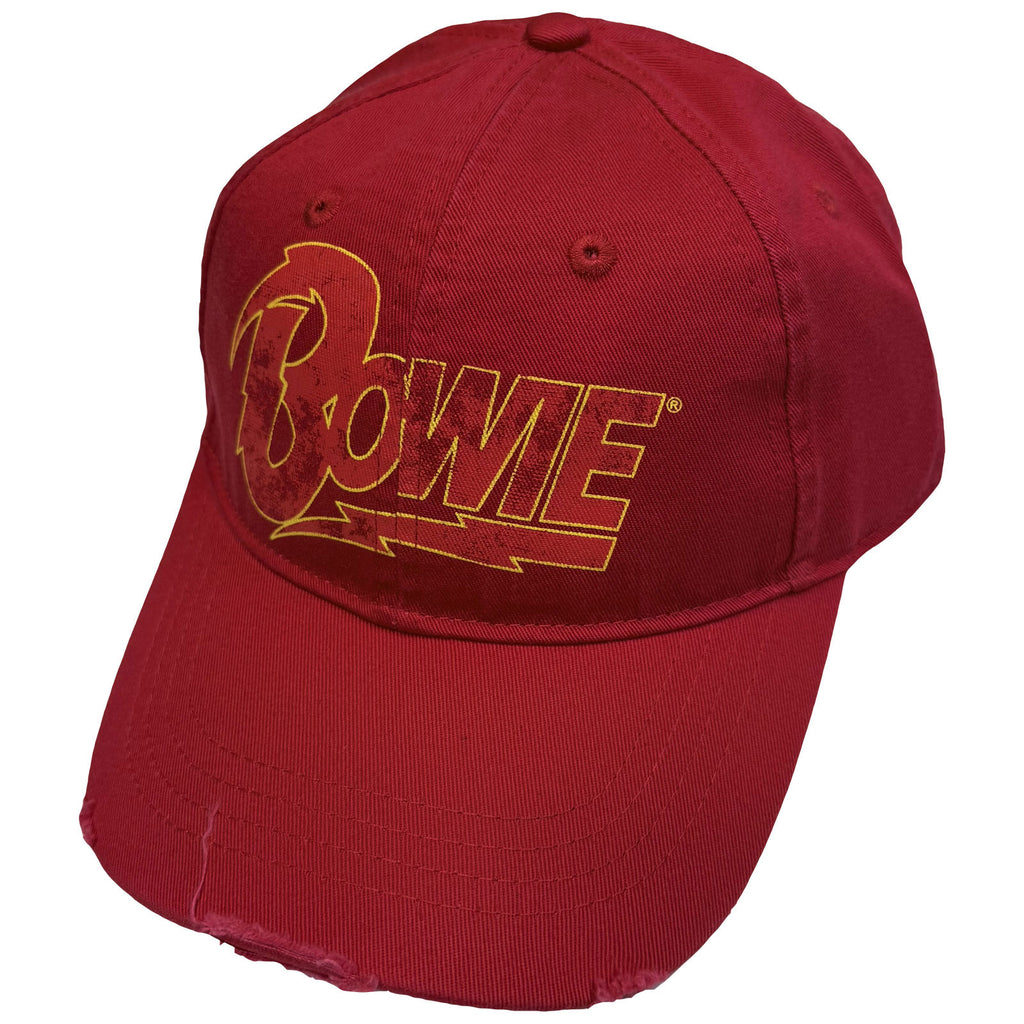 David Bowie Unisex Baseball Cap: Flash Logo (Red)