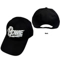 David Bowie Unisex Baseball Cap: White Flash Logo (Black)