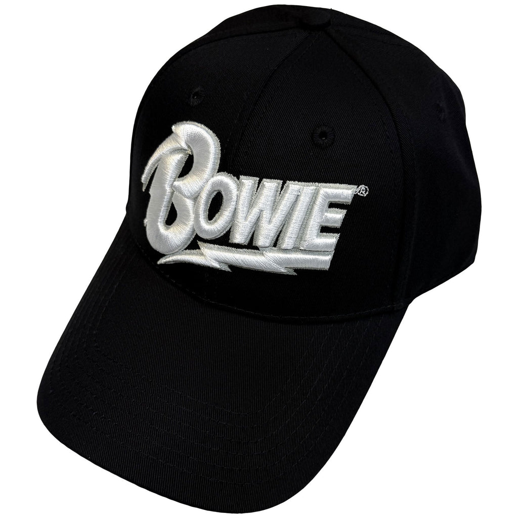 David Bowie Unisex Baseball Cap: White Flash Logo (Black)