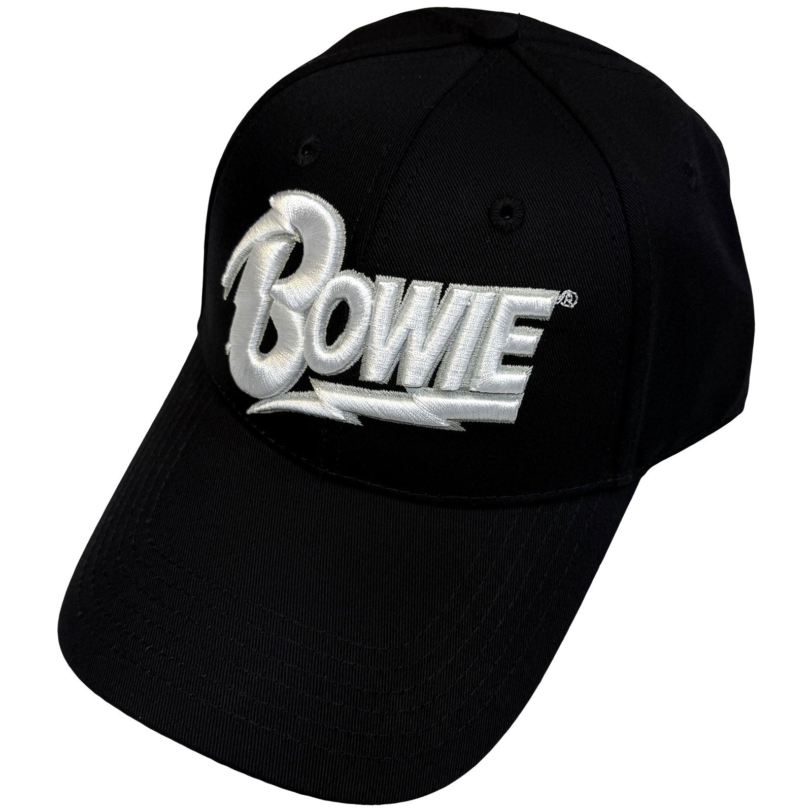 David Bowie Unisex Baseball Cap: White Flash Logo (Black)