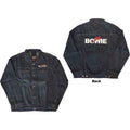 David Bowie Unisex Denim Jacket: Flash Logo (Denim Blue) (Back Print)