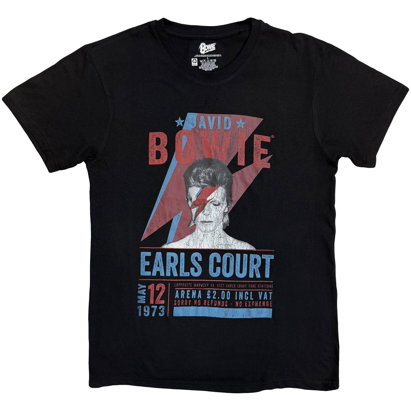 David Bowie Unisex T-Shirt: Earls Court '73 (Black)
