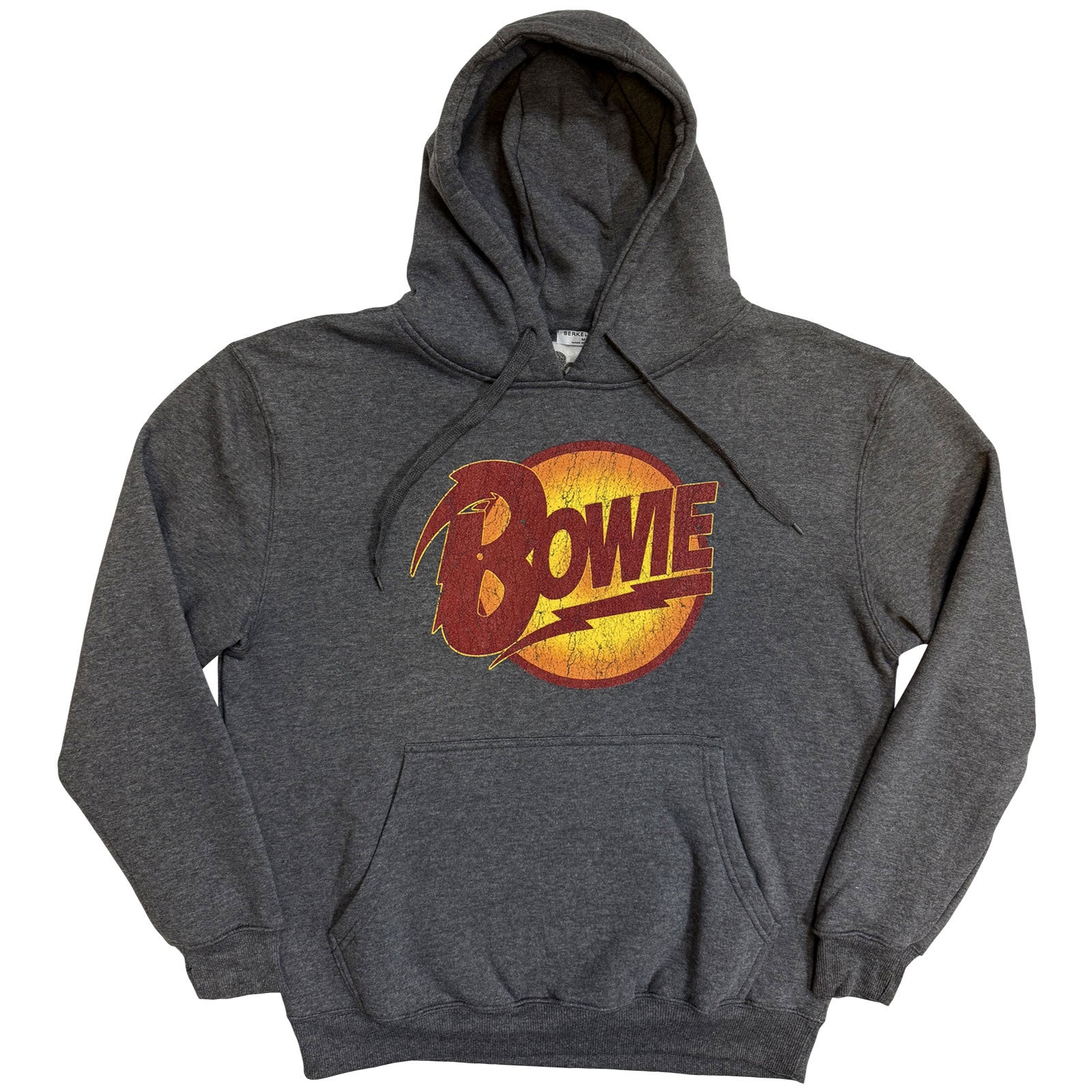 David Bowie Unisex Pullover Hoodie: Vintage Diamond Dogs Logo (Charcoal Grey)