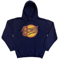 David Bowie Unisex Pullover Hoodie: Vintage Diamond Dogs Logo (Navy Blue)